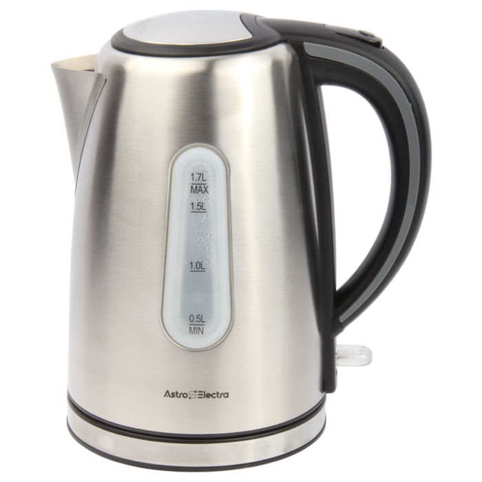 Astro Electra 1.7L Electric Kettle – 2200W Fast Boil, Stainless Steel, Cordless with 360° Rotating Base, Strix Controller, Cool-Touch Handle, BPA-Free, Auto Shut-Off