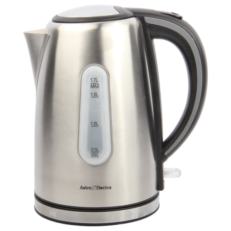 Astro Electra 1.7L Electric Kettle – 2200W Fast Boil, Stainless Steel, Cordless with 360° Rotating Base, Strix Controller, Cool-Touch Handle, BPA-Free, Auto Shut-Off