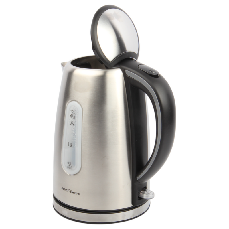 Astro Electra 1.7L Electric Kettle – 2200W Fast Boil, Stainless Steel, Cordless with 360° Rotating Base, Strix Controller, Cool-Touch Handle, BPA-Free, Auto Shut-Off