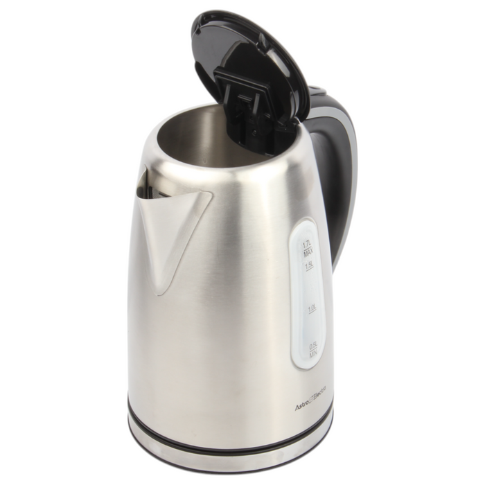 Astro Electra 1.7L Electric Kettle – 2200W Fast Boil, Stainless Steel, Cordless with 360° Rotating Base, Strix Controller, Cool-Touch Handle, BPA-Free, Auto Shut-Off