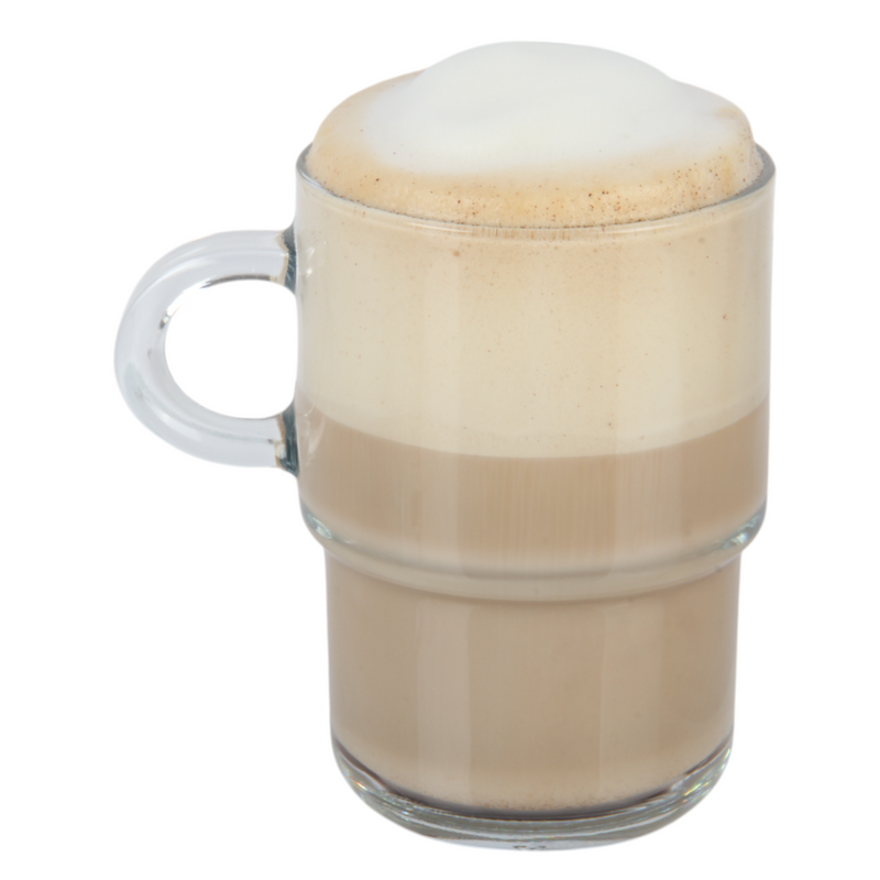 Glasshop 6-Pack Glass Mugs. 350ml. Clear Stackable Cups with Handles.