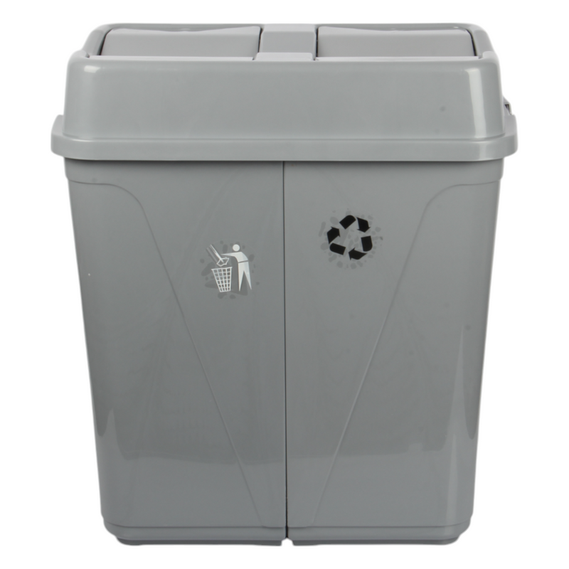 Dual Compartment Rubbish Waste Bin - 100L
