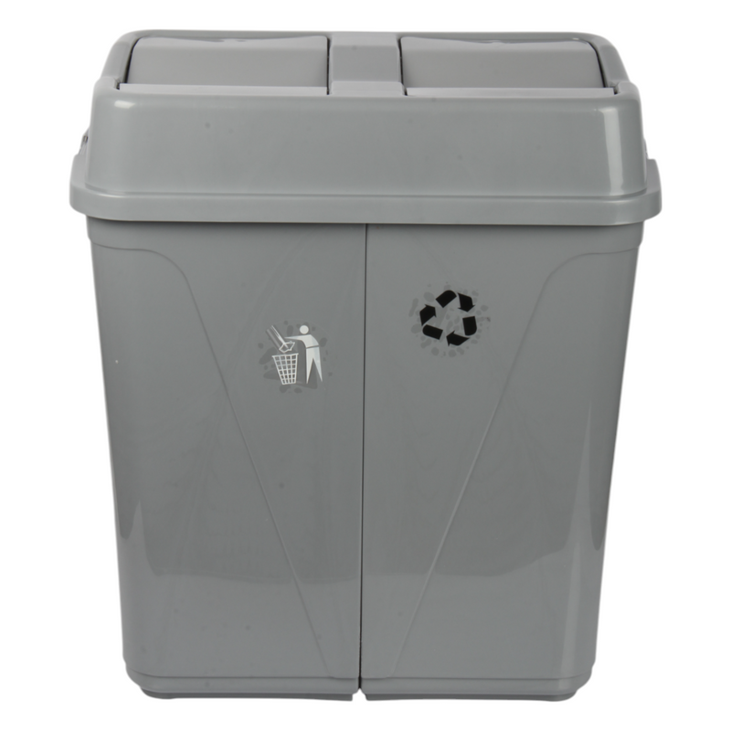 Dual Compartment Rubbish Waste Bin - 100L
