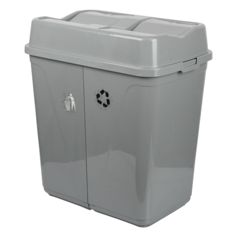 Dual Compartment Rubbish Waste Bin - 100L