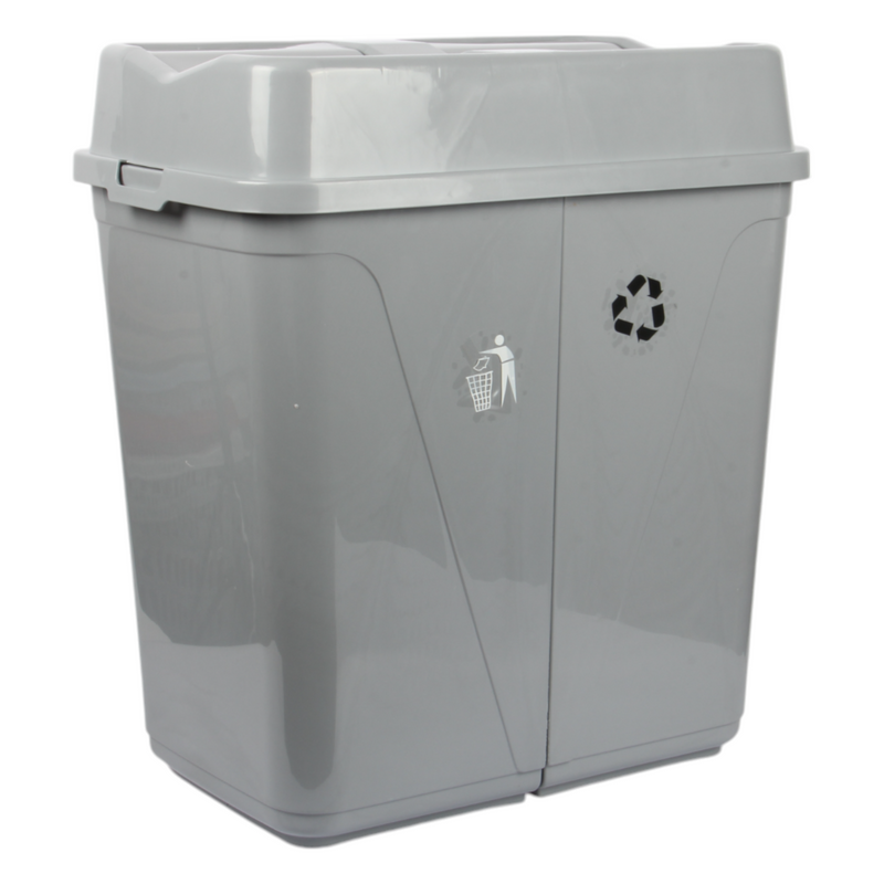 Dual Compartment Rubbish Waste Bin - 100L
