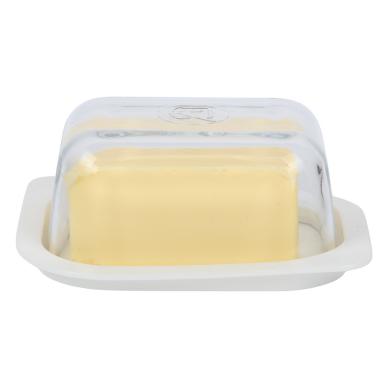 4x Glass Food Storage Container. Butter Dish with Lid. (405 cc/ml)