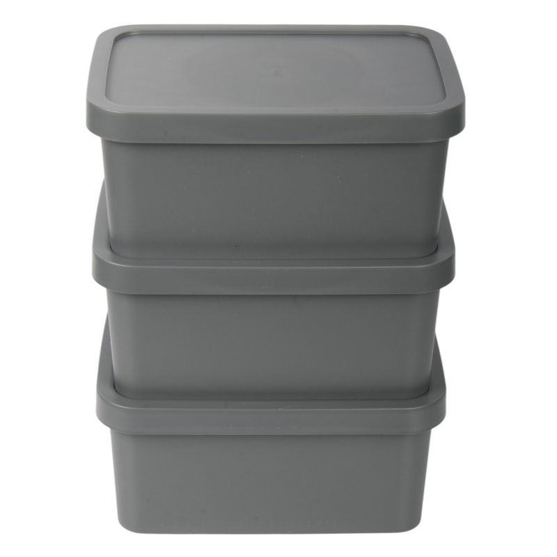 Jolie Max (Pack of 3) 7.5L Smart Storage Box – Stackable & Nestable Plastic Organizer. Space-Saving & Stylish Solution.