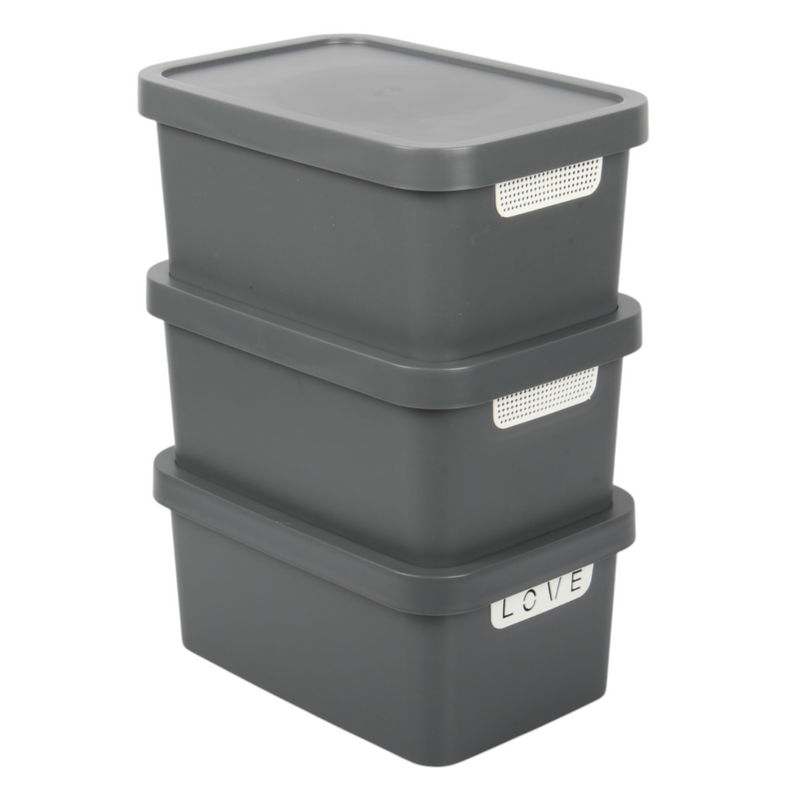 Jolie Max (Pack of 3) 7.5L Smart Storage Box – Stackable & Nestable Plastic Organizer. Space-Saving & Stylish Solution.