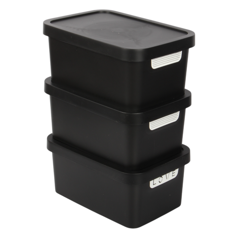 Jolie Max (Pack of 3) 7.5L Smart Storage Box – Stackable & Nestable Plastic Organizer. Space-Saving & Stylish Solution.