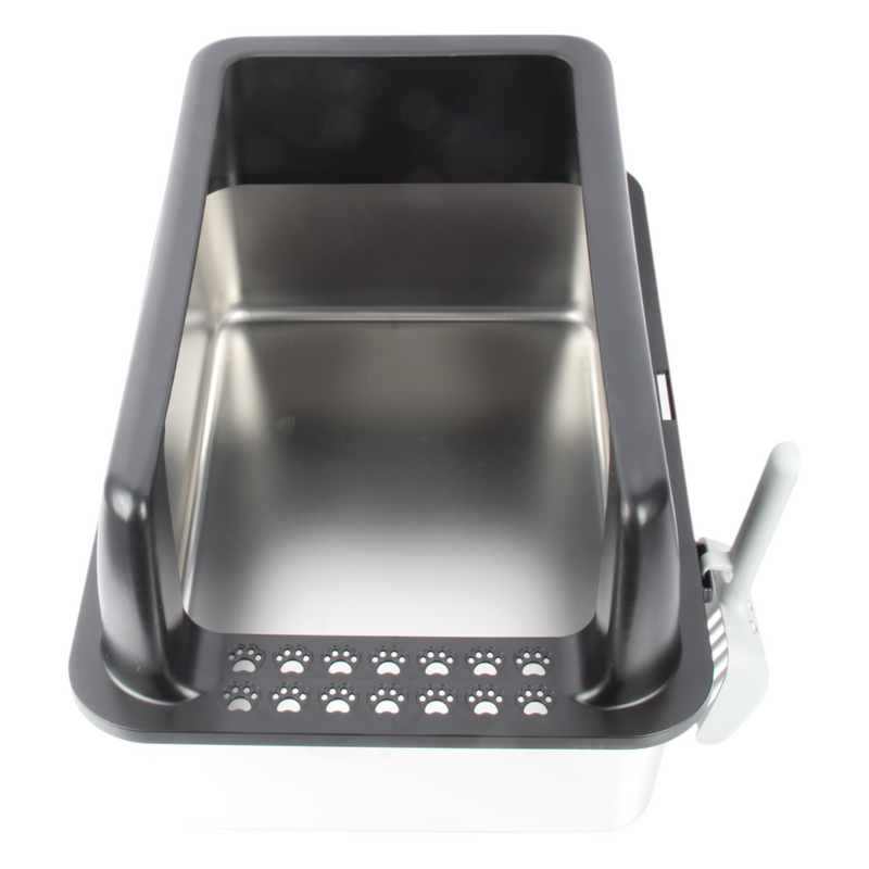 JOLIE MAX Stainless Steel Cat Litter Box – Extra Large, High-Sided & Leak-Proof (60x40x30cm) | Durable, Non-Stick Metal Tray with Lid, Scoop & Mats (Copy)