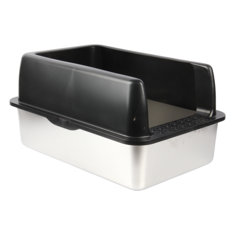 JOLIE MAX Stainless Steel Cat Litter Box – Extra Large, High-Sided & Leak-Proof (60x40x30cm) | Durable, Non-Stick Metal Tray with Lid, Scoop & Mats (Copy)