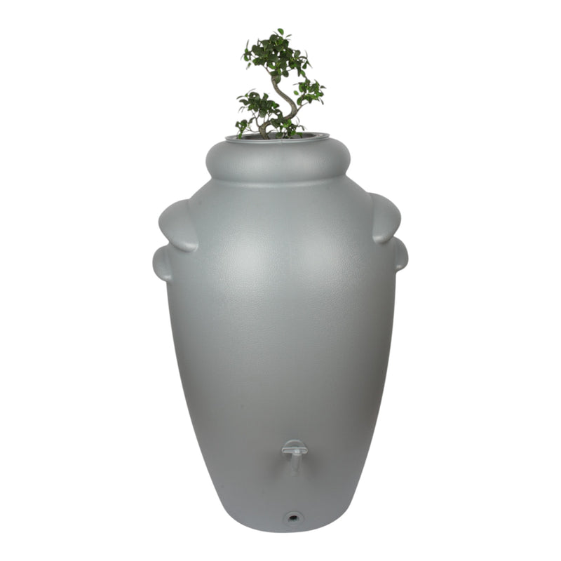 Jolie Max 200L Decorative Rain Water Butt. Amphora Style Water Collector with Tap & Flower Pot. Durable Garden Water Tank – 60 x 50 x 110 cm
