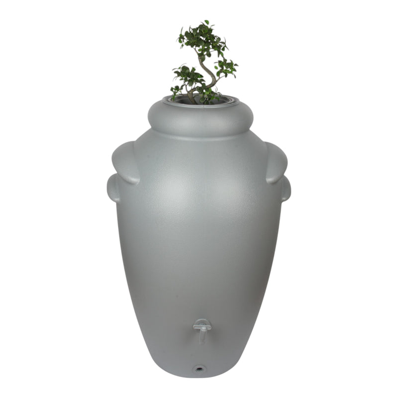 Jolie Max 200L Decorative Rain Water Butt. Amphora Style Water Collector with Tap & Flower Pot. Durable Garden Water Tank – 60 x 50 x 110 cm