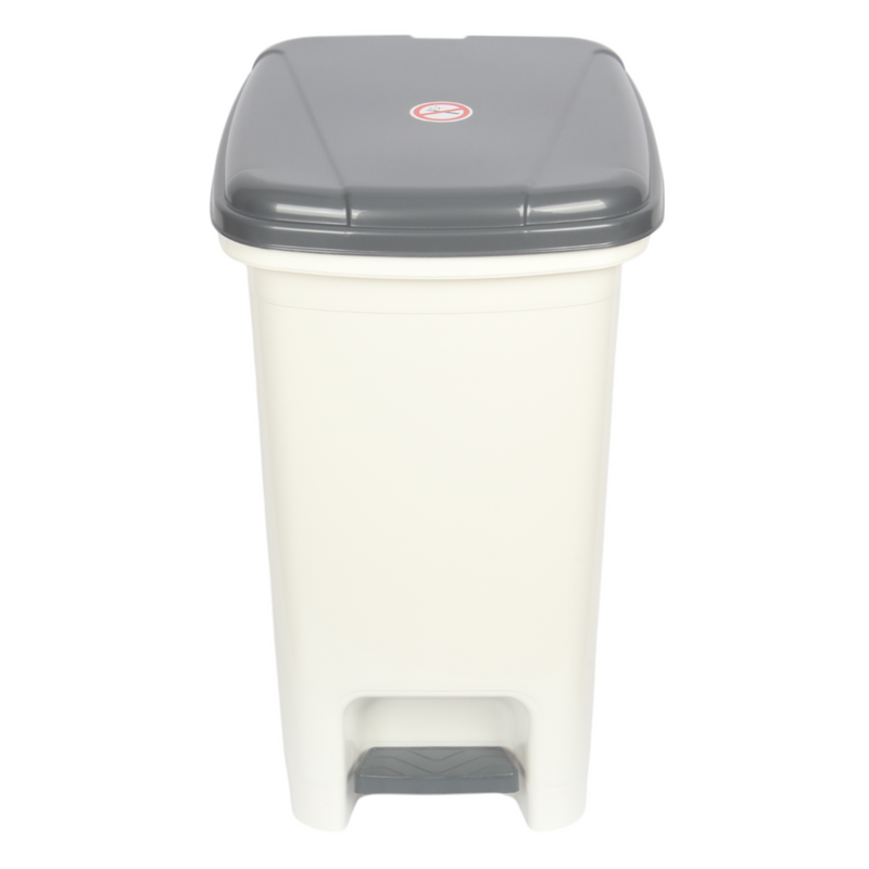 25L Slim Pedal Bin White & Grey