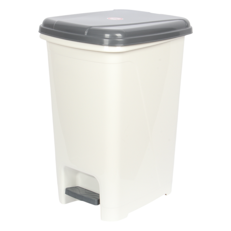 25L Slim Pedal Bin White & Grey