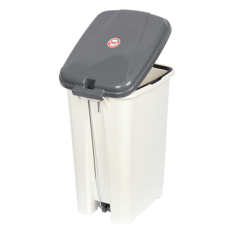 25L Slim Pedal Bin White & Grey