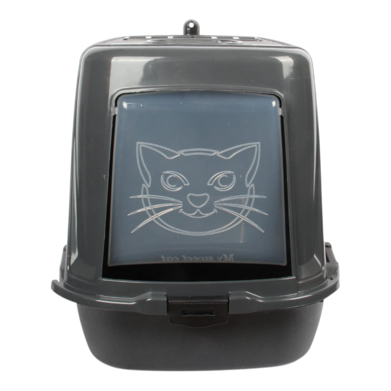 Pet Hooded Litter Tray Box with Scoop. Carbon Filter Litter Box.