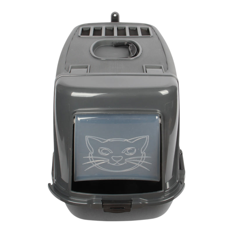 Pet Hooded Litter Tray Box with Scoop. Carbon Filter Litter Box.