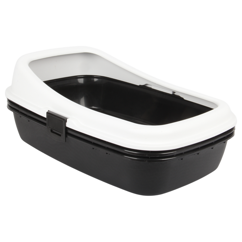 Cat Litter Tray with Sieve. Sifting Litter Box. (Black & White)