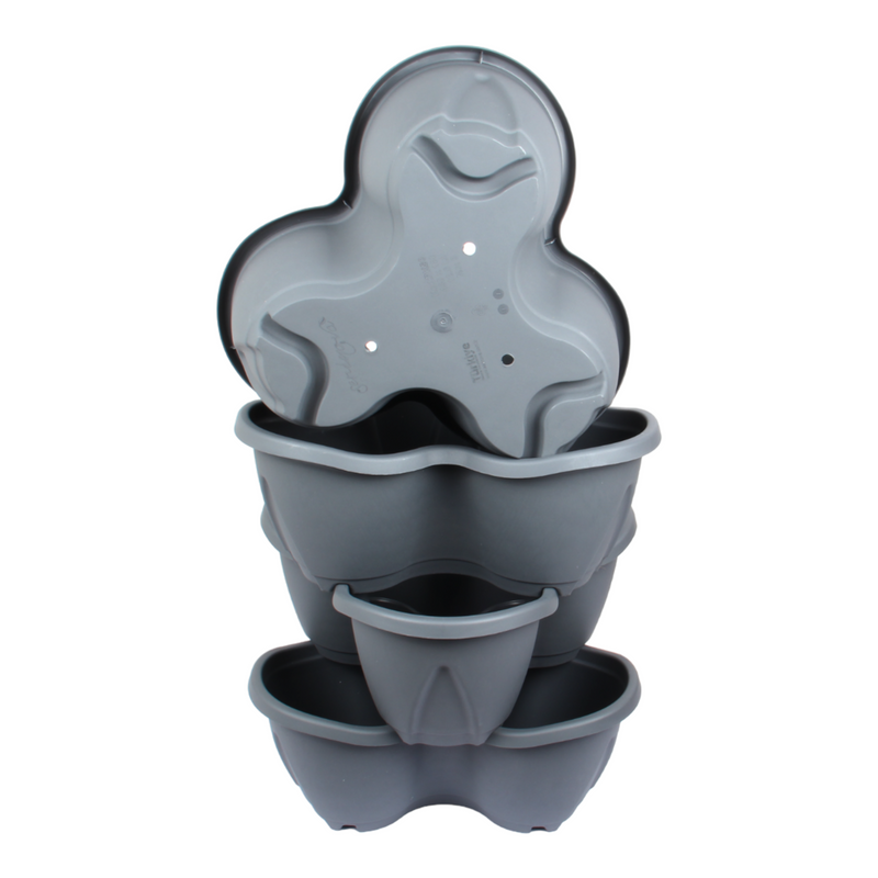 Stacking Garden Flower Tower Pot. Strawberry Planter Trio. (3x4 Pocket)