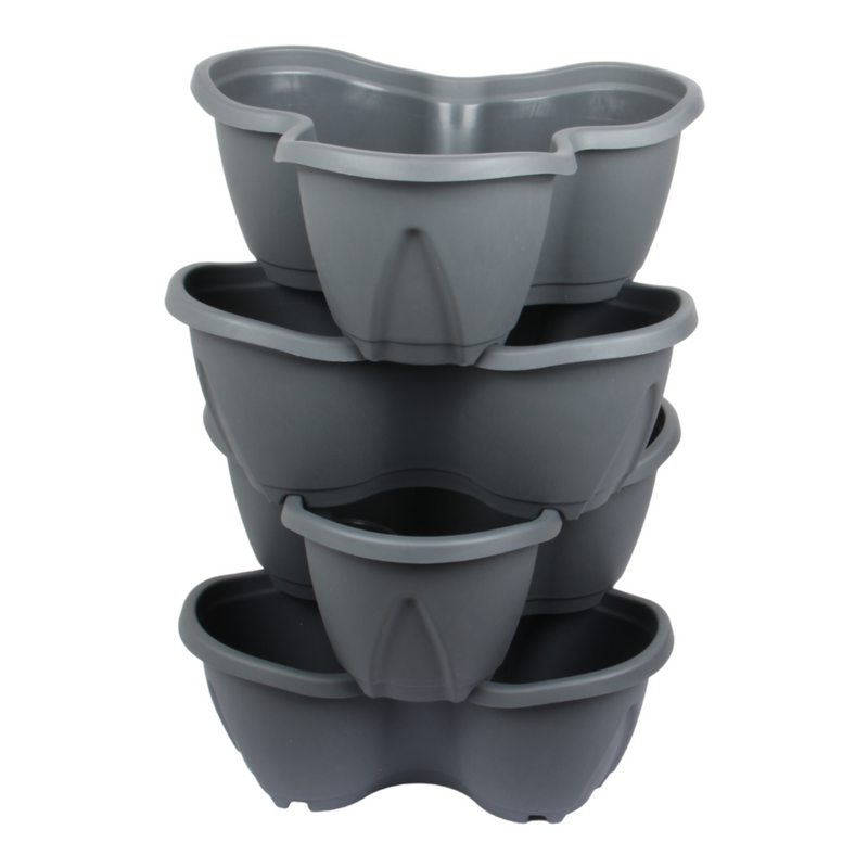 Stacking Garden Flower Tower Pot. Strawberry Planter Trio. (3x4 Pocket)