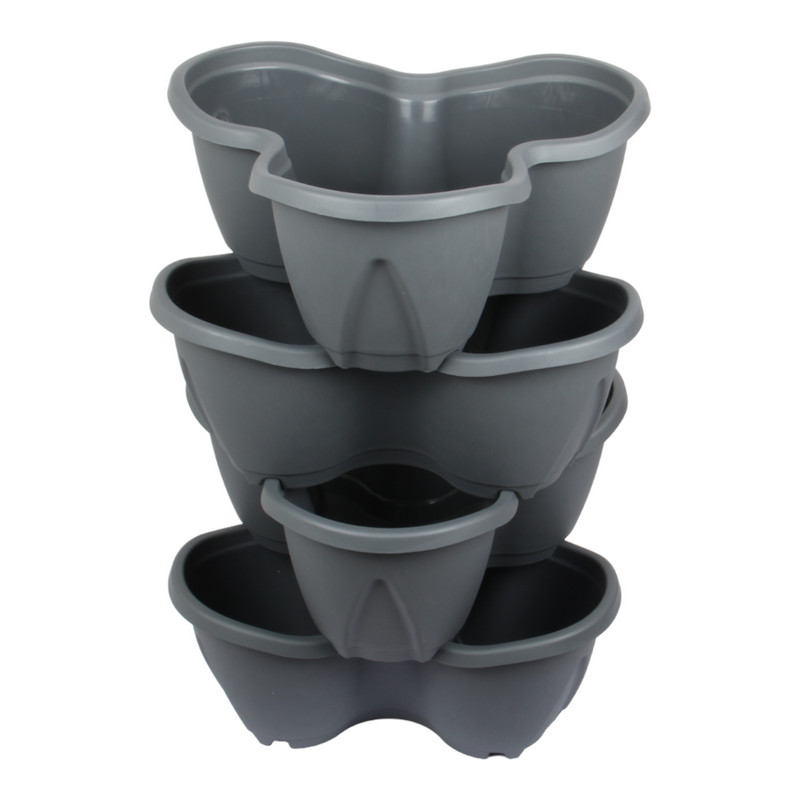 Stacking Garden Flower Tower Pot. Strawberry Planter Trio. (3x4 Pocket)