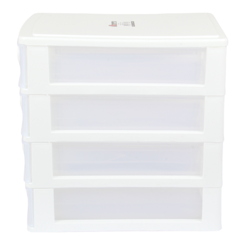 4 Tier Drawer Storage Unit. Transparent Desktop Drawer.