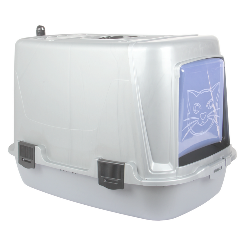 Pet Hooded Litter Tray Box with Scoop. Carbon Filter Litter Box.