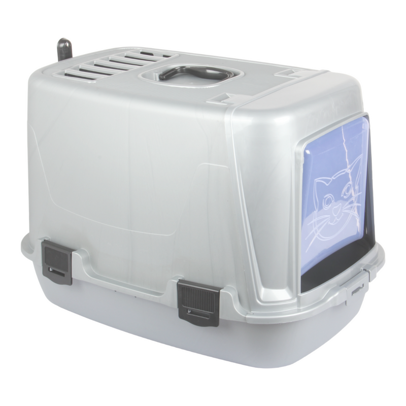 Pet Hooded Litter Tray Box with Scoop. Carbon Filter Litter Box.