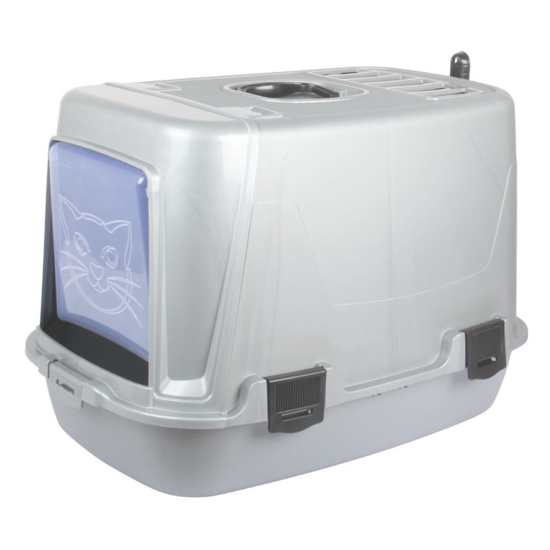 Pet Hooded Litter Tray Box with Scoop. Carbon Filter Litter Box.