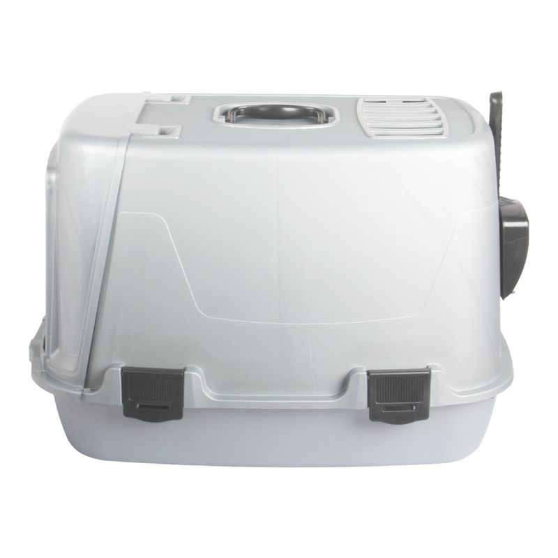 Pet Hooded Litter Tray Box with Scoop. Carbon Filter Litter Box.