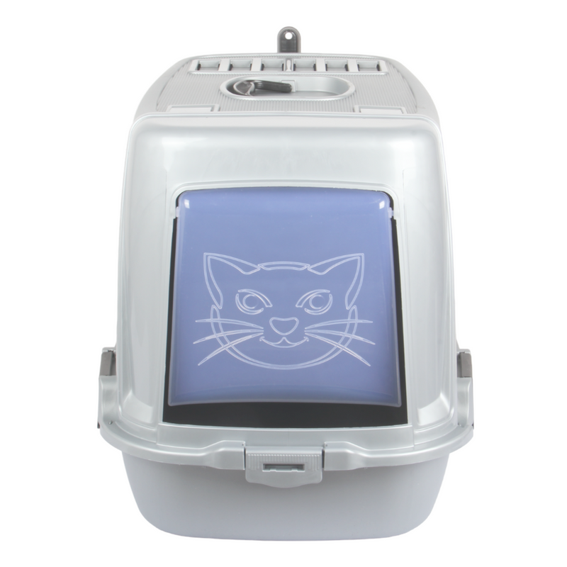 Pet Hooded Litter Tray Box with Scoop. Carbon Filter Litter Box.