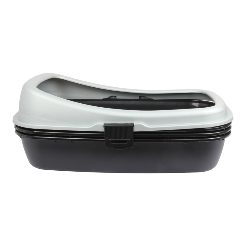 Cat Litter Tray with Sieve. Sifting Litter Box. (Black & Grey)