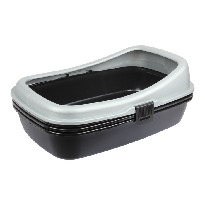 Cat Litter Tray with Sieve. Sifting Litter Box. (Black & Grey)