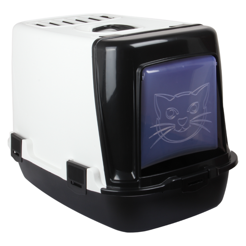 Pet Hooded Litter Tray Box with Scoop. Carbon Filter Litter Box.