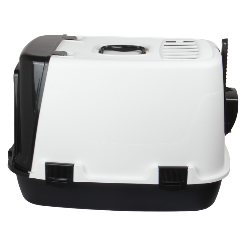Pet Hooded Litter Tray Box with Scoop. Carbon Filter Litter Box.