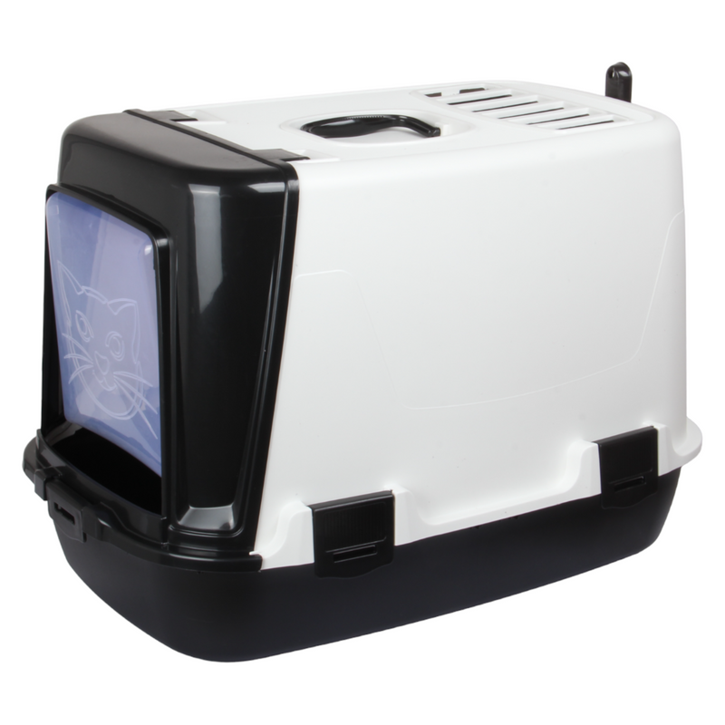 Pet Hooded Litter Tray Box with Scoop. Carbon Filter Litter Box.