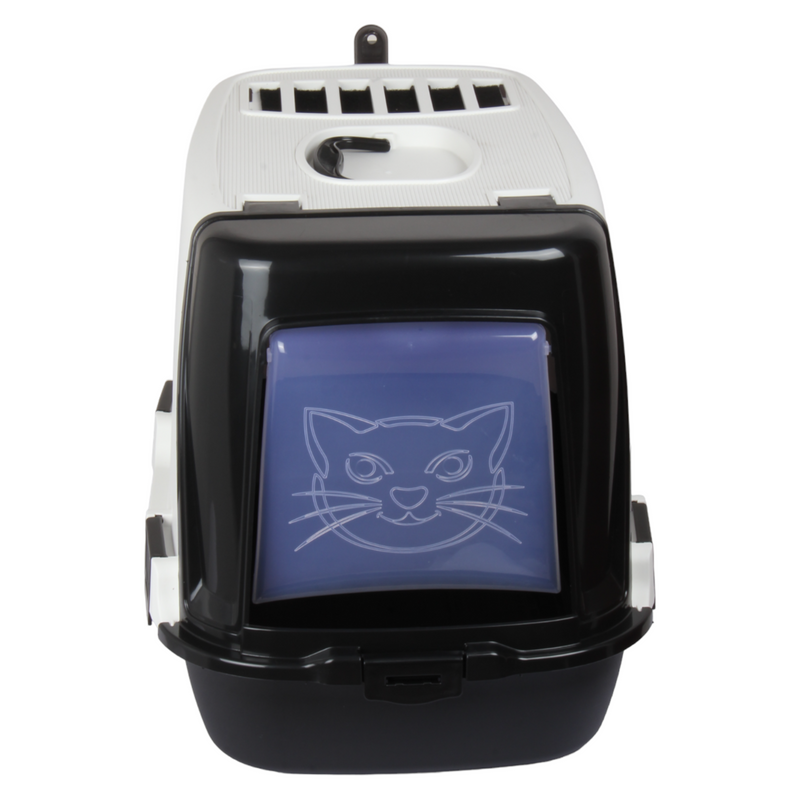 Pet Hooded Litter Tray Box with Scoop. Carbon Filter Litter Box.