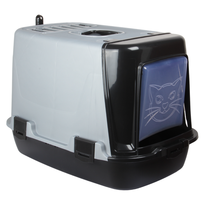 Pet Hooded Litter Tray Box with Scoop. Carbon Filter Litter Box.