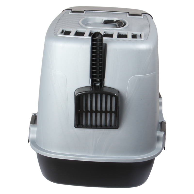 Pet Hooded Litter Tray Box with Scoop. Carbon Filter Litter Box.