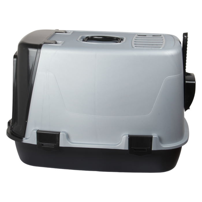 Pet Hooded Litter Tray Box with Scoop. Carbon Filter Litter Box.