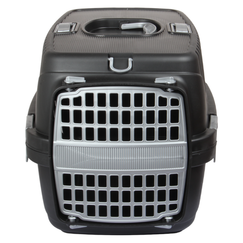 Small Plastic Pet Carrier. (BLACK)