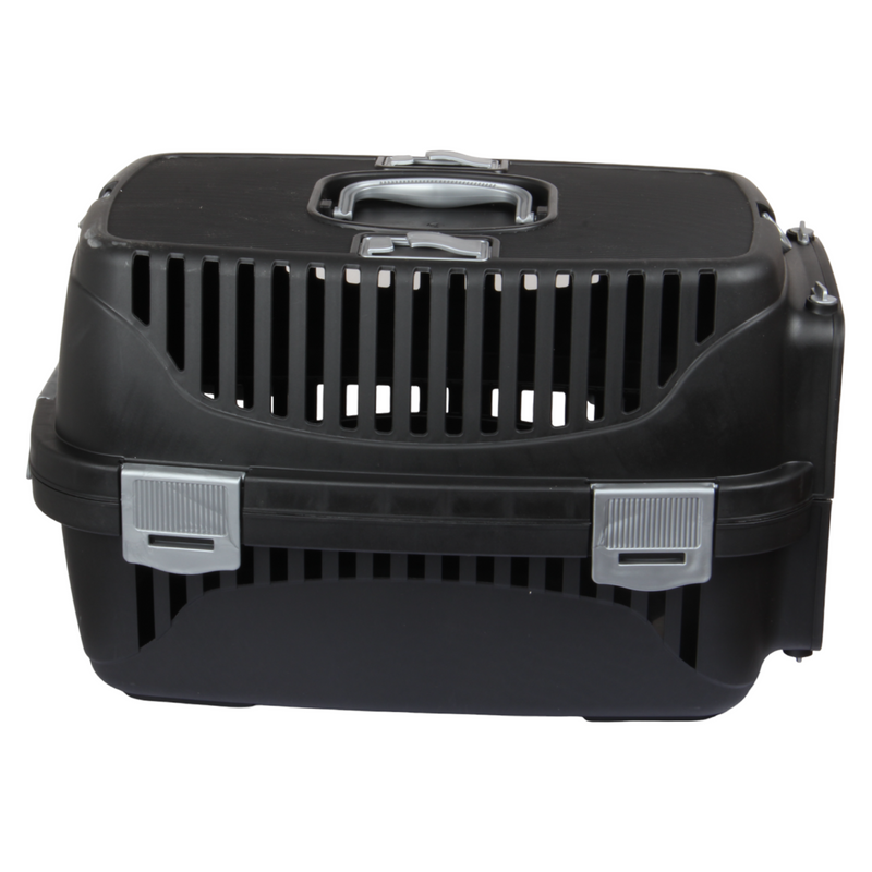 Small Plastic Pet Carrier. (BLACK)