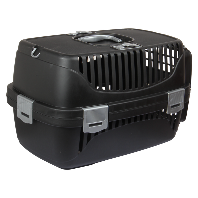 Small Plastic Pet Carrier. (BLACK)