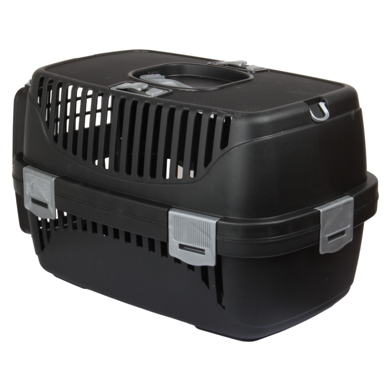 Small Plastic Pet Carrier. (BLACK)
