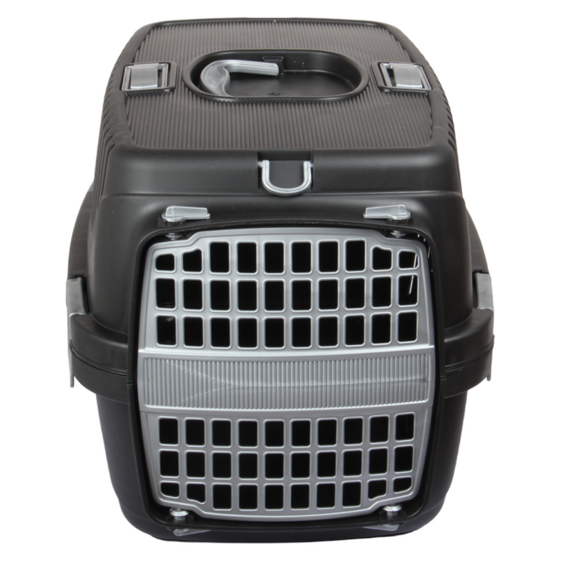 Small Plastic Pet Carrier. (BLACK)