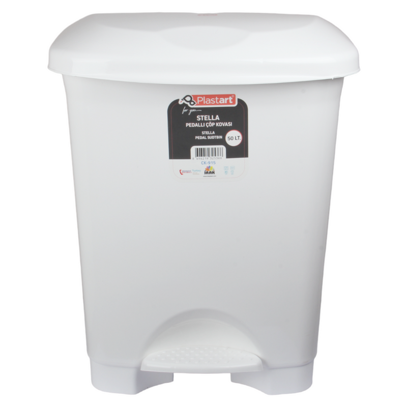 50L Plastic Kitchen Pedal Bin with INNER Bucket. Foot Recycling Dustbin.
