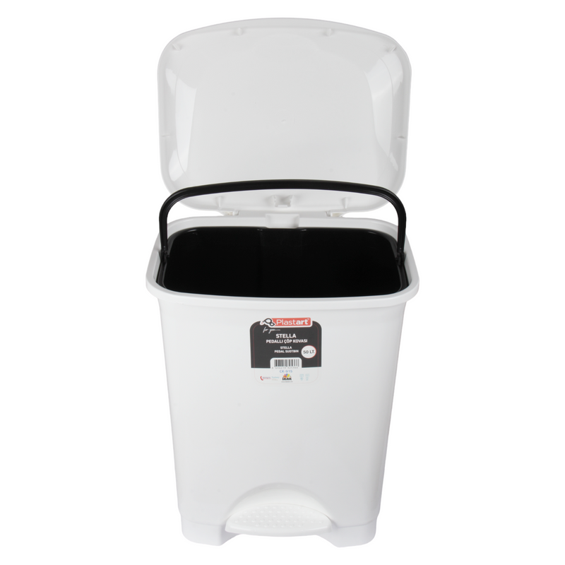 50L Plastic Kitchen Pedal Bin with INNER Bucket. Foot Recycling Dustbin.