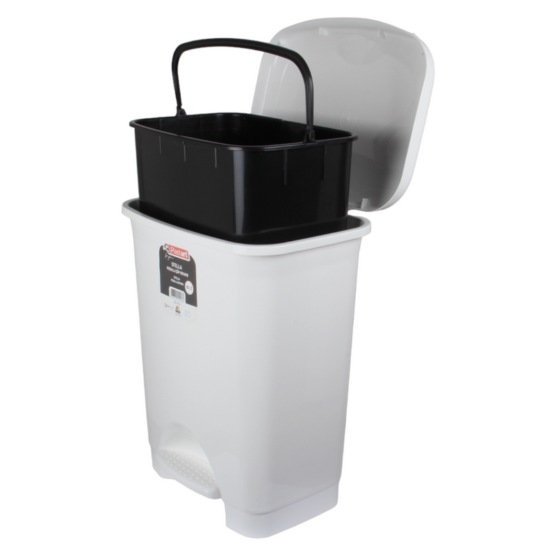 50L Plastic Kitchen Pedal Bin with INNER Bucket. Foot Recycling Dustbin.