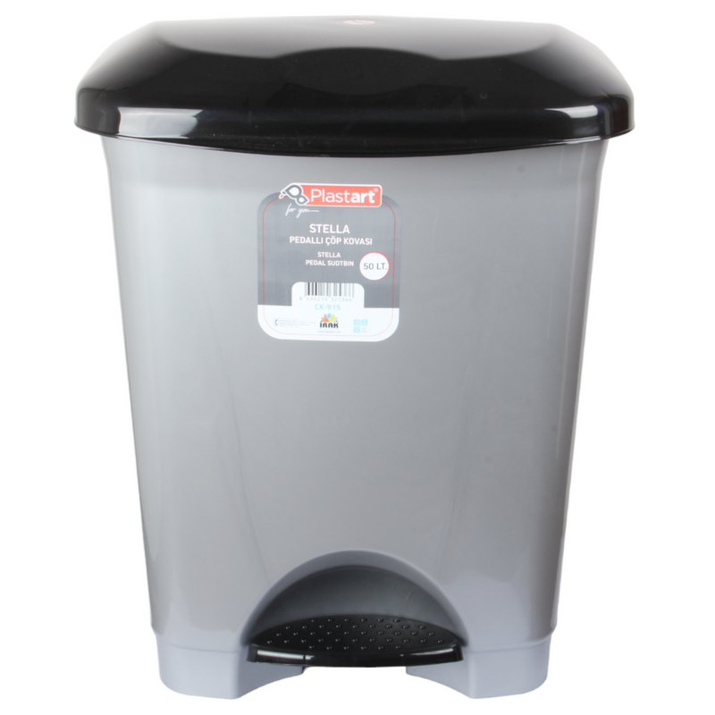 50L Plastic Kitchen Pedal Bin with INNER Bucket. Foot Recycling Dustbin.